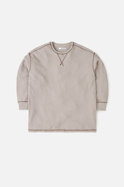 Waffle Knit Extreme Oversize Sweatshirt